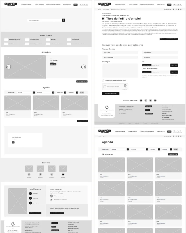Exemples de wireframes
