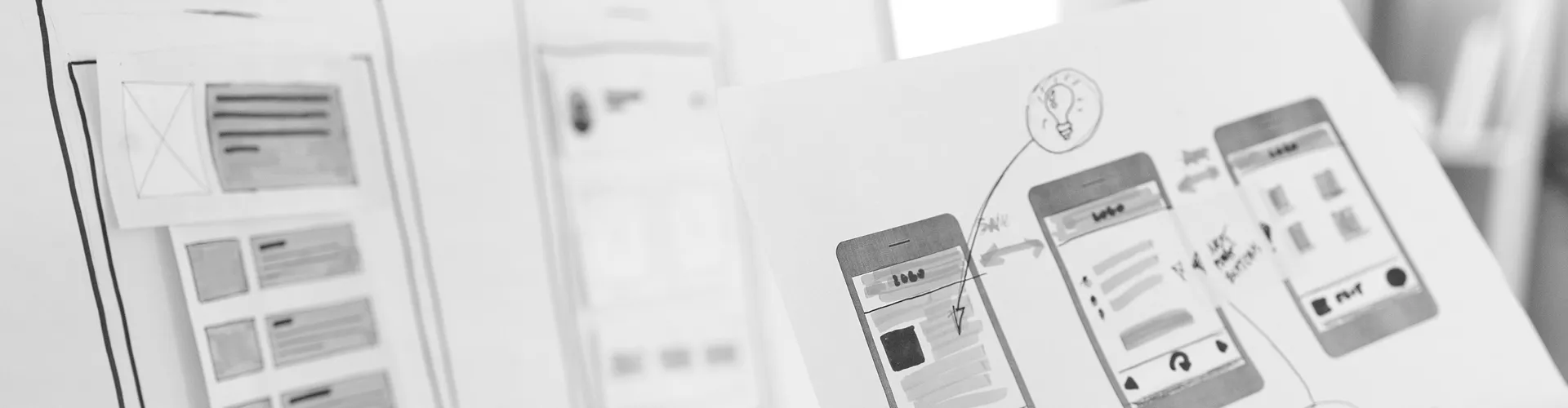 Wireframes basse résolution du projet